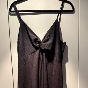 H&M Black Textured Slip Dress – Minimal & Elegant